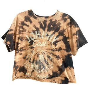 Johnny Cash Women's Tie-Dye Tee - Black and Brown